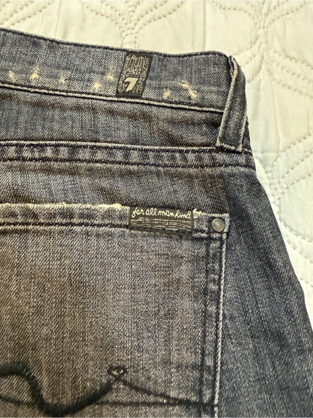 7 For All Mankind Josefina Distressed Jeans Women’s 24 Dark Wash - Picture 6 of 11
